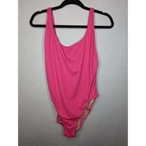 J Crew Hot Pink Backless One Piece Swimsuit Size 12